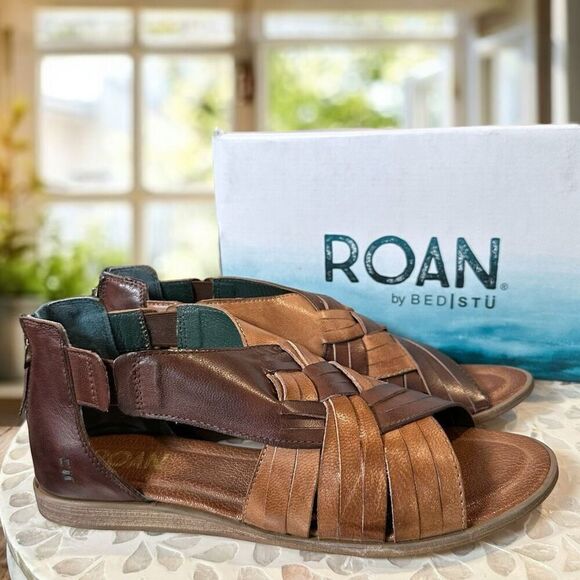 Roan by Bed Stu Alacrity Leather Sandal Brown/Tan Women's Size 9 EU 40 - Picture 4 of 13